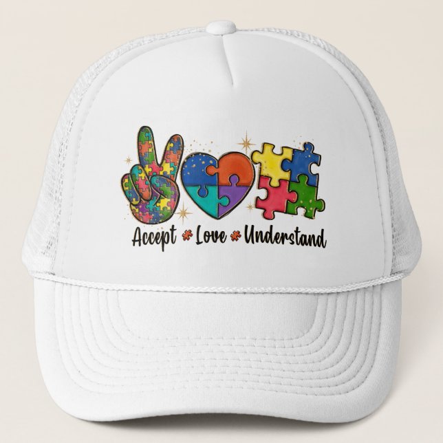 Casquette Accepter l'amour comprendre - Coeur de Sensibilisa (Devant)