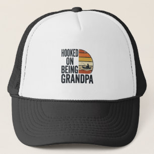 Casquette Accro à être grand-père pêche rétro vecteur concep