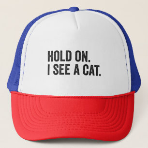 Casquette Accroche-toi je vois un chat Drôle Amoureux des ch