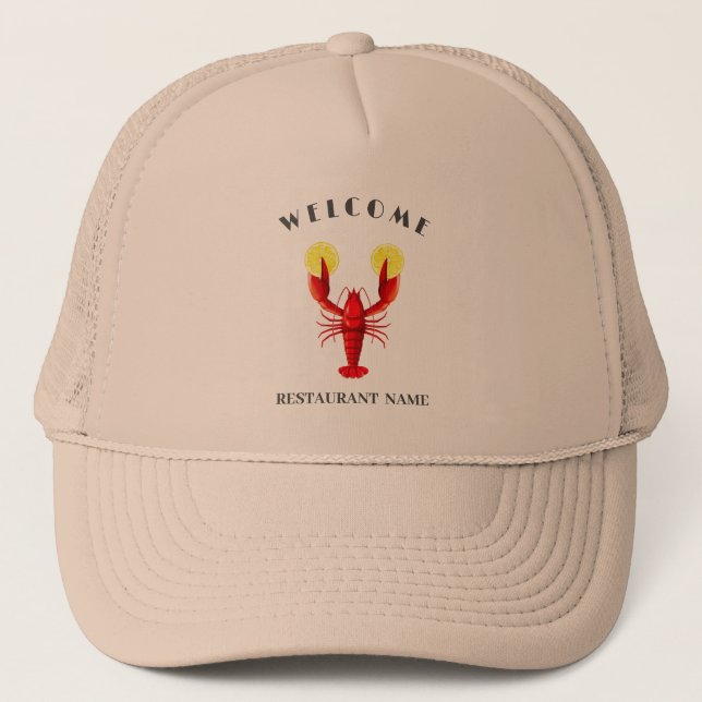 Casquette Accueil de fruits de mer modernes Homard Lime Nom  (Devant)