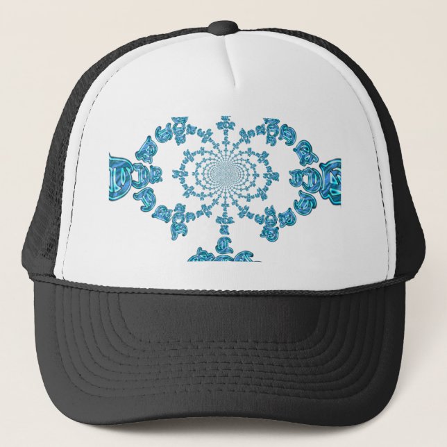 Casquette Action Cyan Turquoise Graffiti Abstrait Imprimer (Devant)