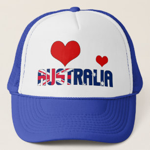 Casquette Adorable Australie Coeurs Drapeau Patriotique