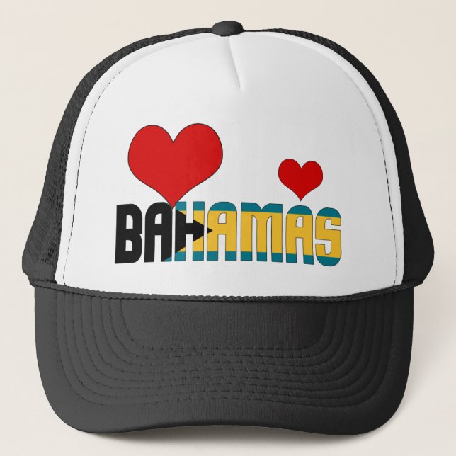 Casquette Adorable Bahamas Coeurs Drapeau Patriotique (Devant)