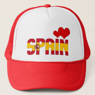 Casquette Adorable Espagne Coeurs Drapeau Patriotique