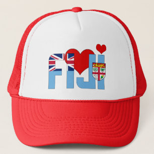 Casquette Adorable Fidji Coeurs Drapeaux Patriotique