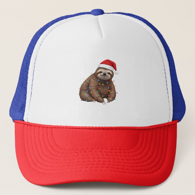 Casquette Adorable Sloth enveloppé dans les lumières de vaca (Devant)