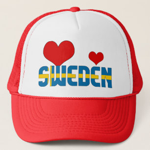 Casquette Adorable Suède Coeurs Drapeau Patriotique