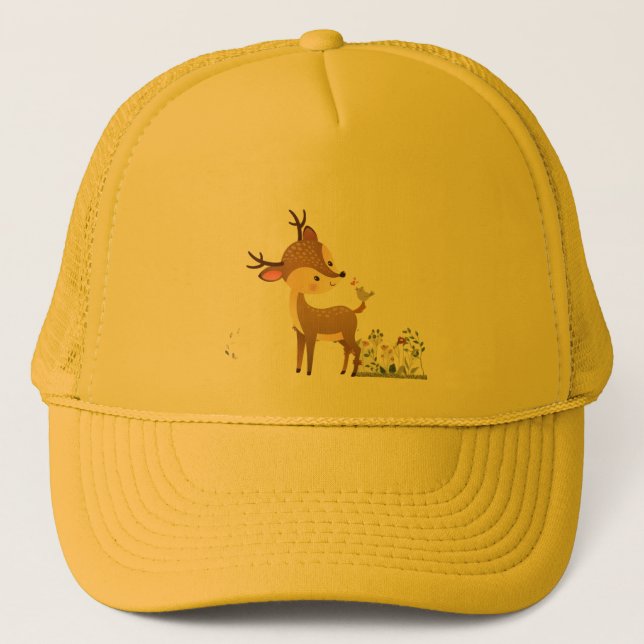 Casquette adorateurs de cerfs mignons (Devant)