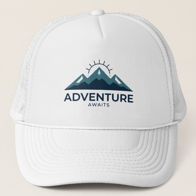 Casquette Adventure Awaits Trucker Hat | Outdoor Mesh Hat (Devant)