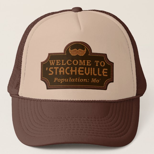 Casquette Affiche de bienvenue drôle de MOIS de moustache (Devant)
