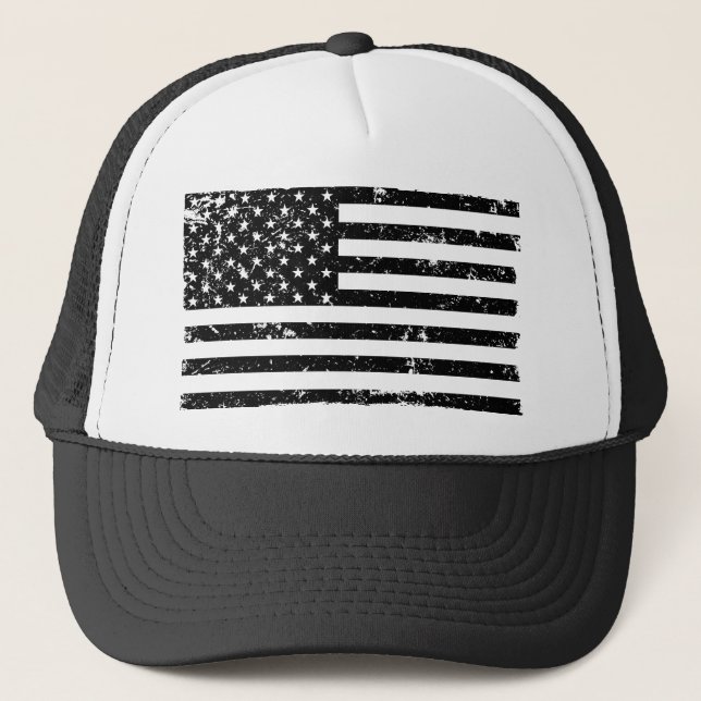 Casquette affligé de camionneur du drapeau (Devant)