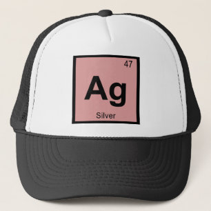 Casquette Ag - Symbole de tableau périodique de la chimie de