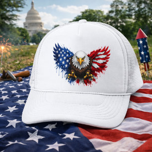 Casquette Aigle à tête blanche Rouge Blanc et Bleu Patriotiq