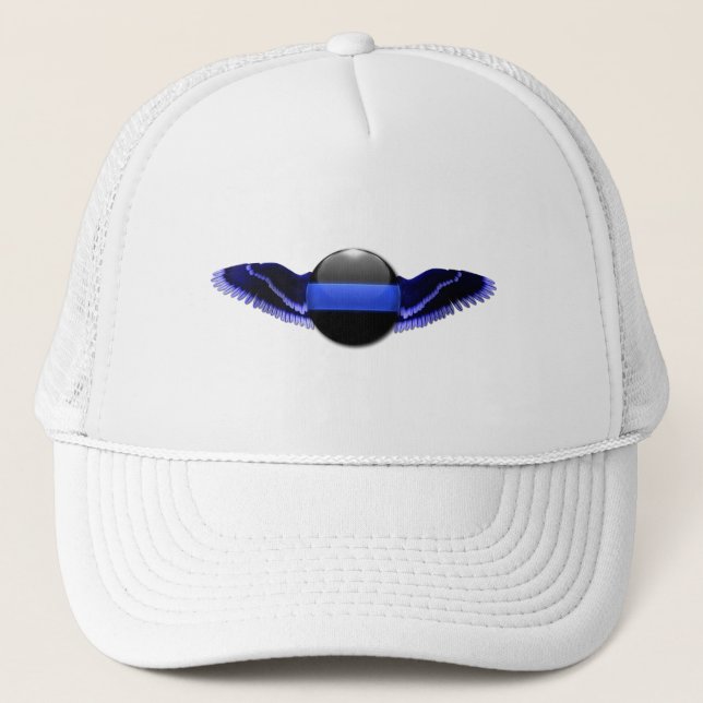Casquette Ailes de la ligne bleue mince de la police (Devant)