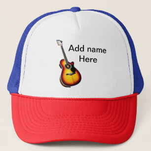 Casquette Ajouter votre nom texte brun acoustique guitare éd