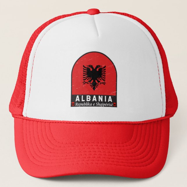 Casquette Albanie - Emblème du drapeau (Devant)