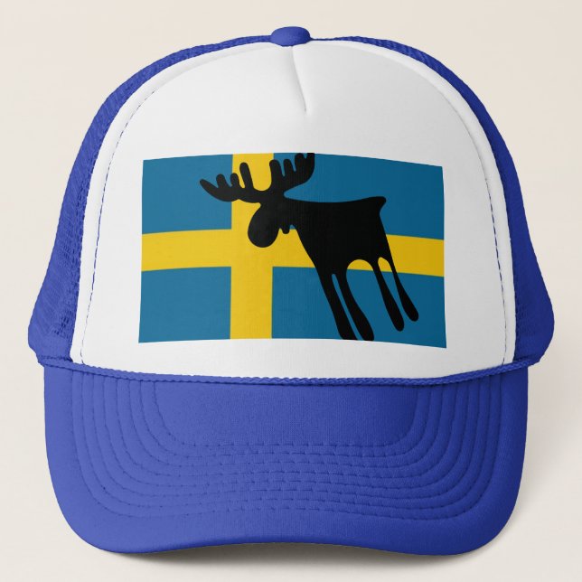 Casquette Älg / Moose med Svenska flaggan (Devant)