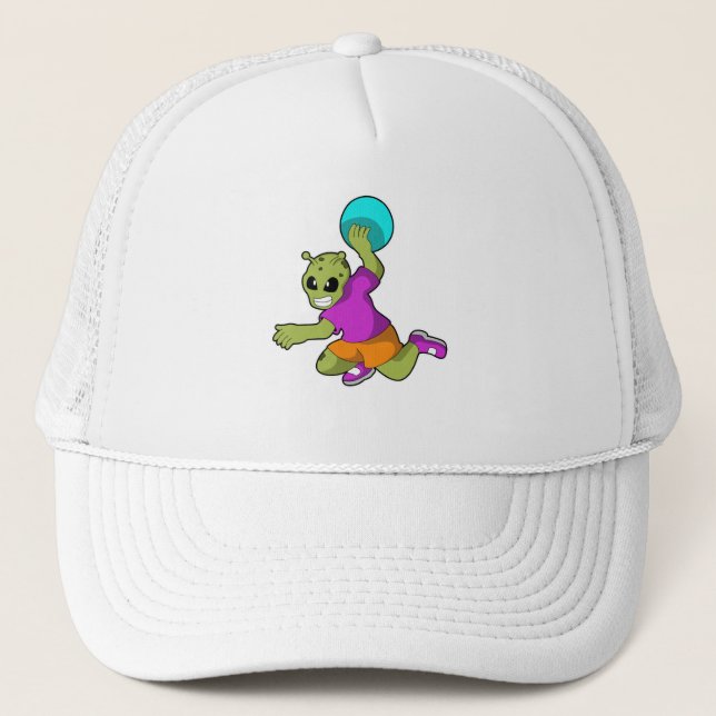 Casquette Alien au Handball player avec Handball (Devant)