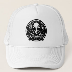 Casquette Alien Gamer avec contrôleur et casque
