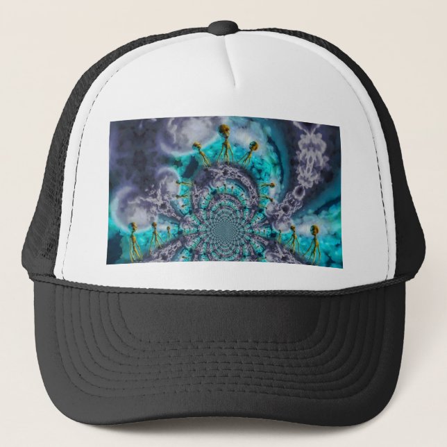 Casquette Aliens dans le ciel (Devant)