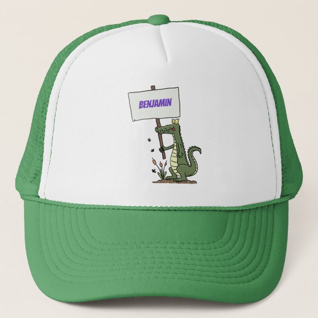 Casquette Aligator de crocodile drôle avec dessin animé (Devant)