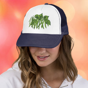 Casquette Aliments vintages, haricots verts biologiques Légu
