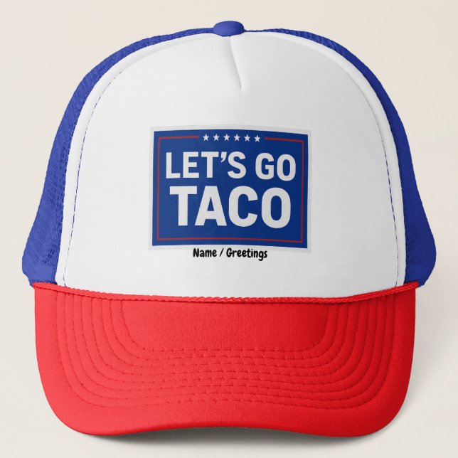 Casquette Allez Taco Drôle Design audacieux rétro politique (Devant)