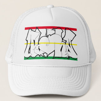 Casquette Aloha 24 Rasta Trucker Chapeau Blanc