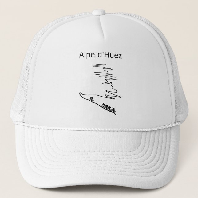 Casquette Alpe de Huez en France à vélo pour hommes et femme (Devant)