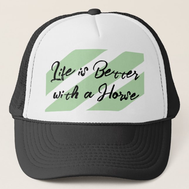 Casquette Amateur de cheval blanc vert (Devant)