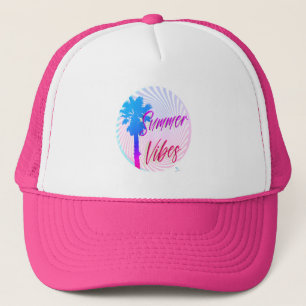 Casquette Ambiance d'été Néon Palmier Motto Chaud