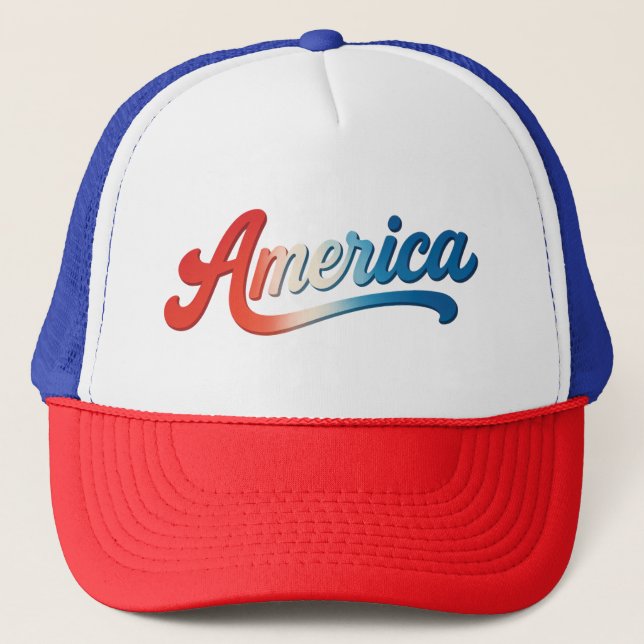 Casquette America Retro Gradient - Patriotique USA Style Dra (Devant)