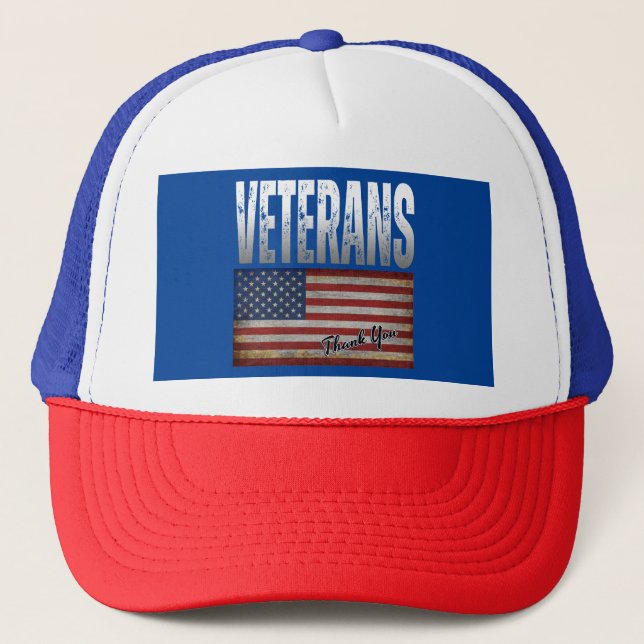 CASQUETTE AMÉRICAIN DES VÉTÉRANS DE DRAPEAU MERCI 4 JUILLET (Devant)