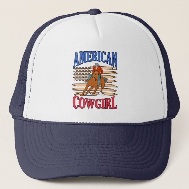 Casquette American Cowgirl Barrel Racer Horse Racer Chevaux (Devant)