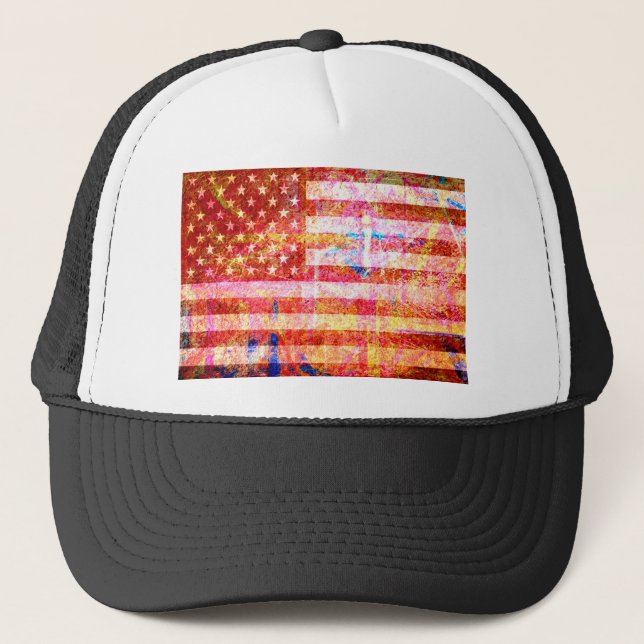 Casquette American Flag Art Grunge #2 (Devant)