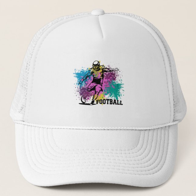 Casquette American Football Grungy Couleurs Splashes (Devant)