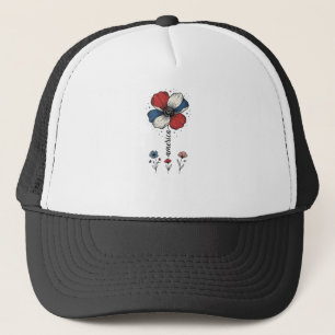 Casquette Amérique Fleur Patriote Vintage Vector Design_1