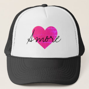 Casquette Amore coeur d'amour rose chaud