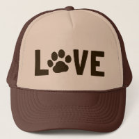 AMOUR avec l'empreinte de patte de chien