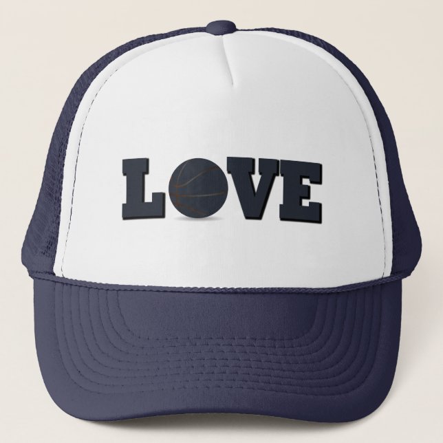 Casquette amour basket-ball avec balle bleue (Devant)