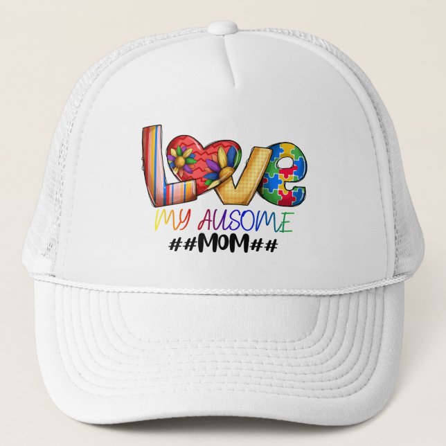 Casquette Amour Maman Sensibilisation sur l'autisme pour les (Devant)