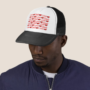 Casquette Amour Papa Red Hearts Trucker Chapeau