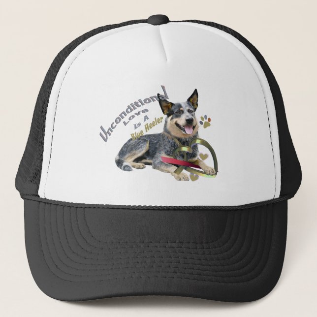Casquette Amour sans conditions bleu de Heeler (Devant)