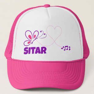 Casquette Amour Sitar Rose Violet Papillon Cœur