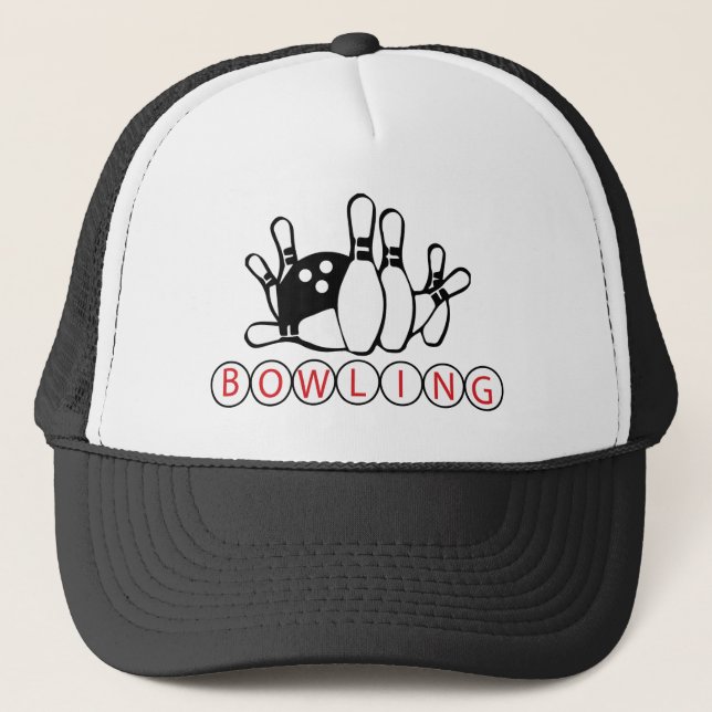 Casquette Amoureux de la balle de bowling et pin's ligue cas (Devant)