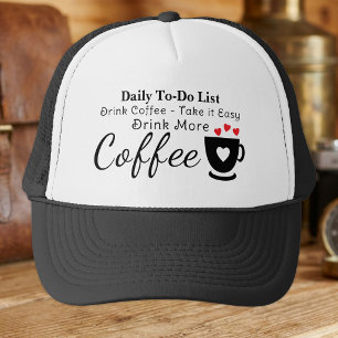 Casquette Amoureux du café, prenez ça cool en noir