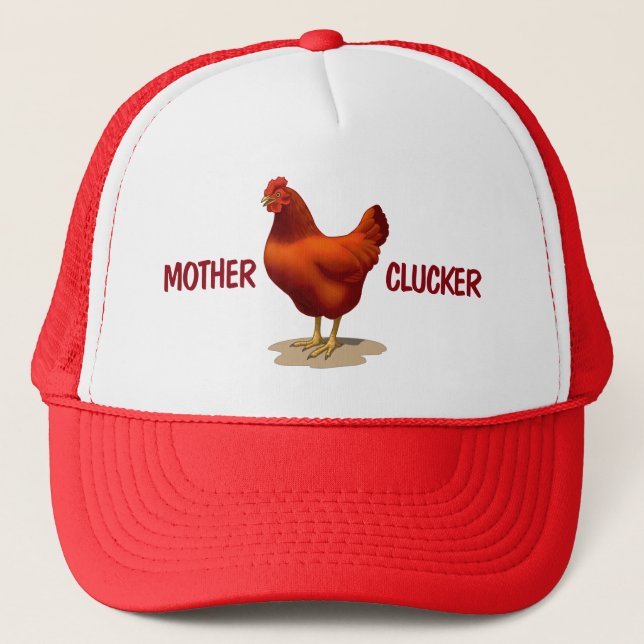 Casquette Amusant Mère Clucker Poulet Agricole Rouge Hen (Devant)