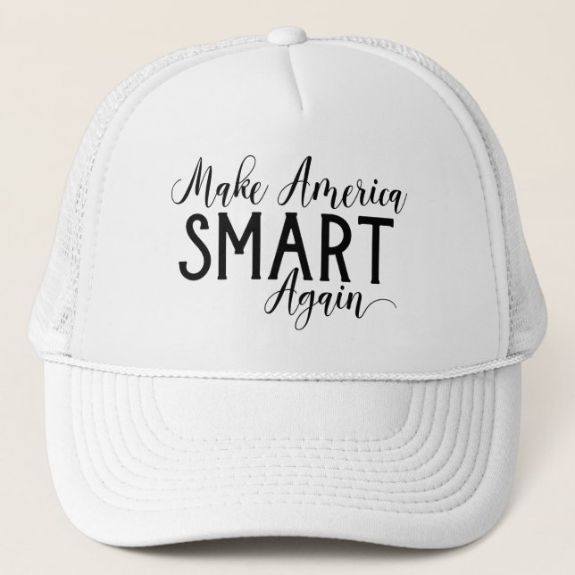 Casquette Amusant Rendre l'Amérique intelligente, un nouveau (Devant)