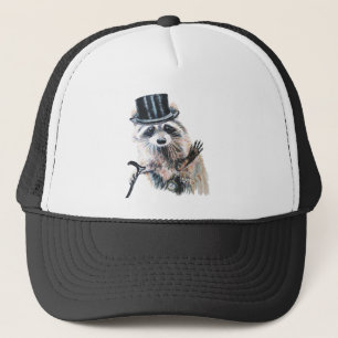 Casquette Amusant Vêtu Formellement Raccoon Animal Aquarelle