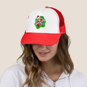 Casquette Amusants Noël Squelette Ornements Santa Hat Green